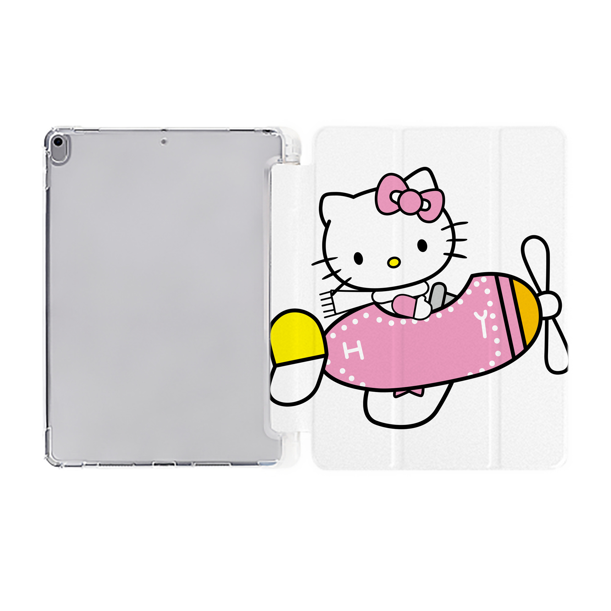 （画像用） Hello Kitty ハローキティ IPad ケース ペン収納付き 三つ折りスタンド PUレザー×シリコン 対応機種9.5/10.5/10.9インチ
